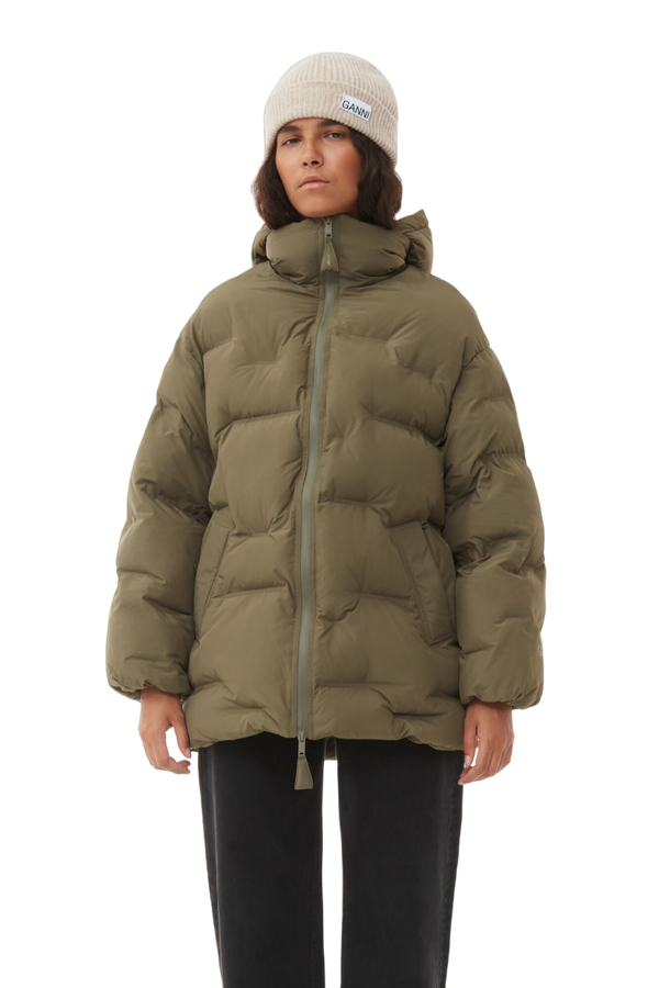 Light Structured Rib Knit Beanie - Beige