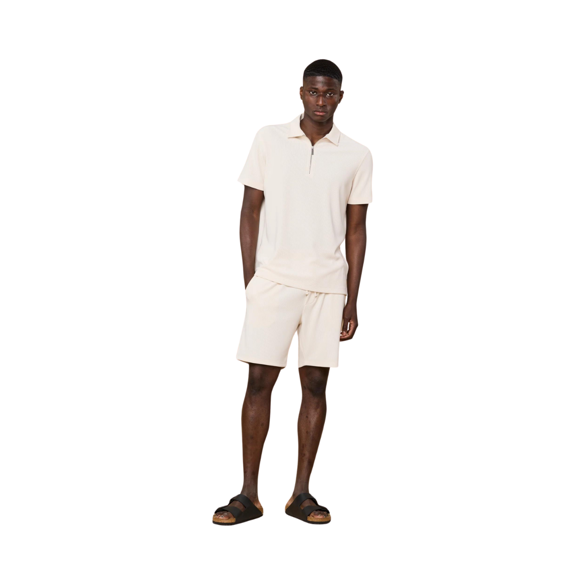 ALONZO ZIP POLO - Beige