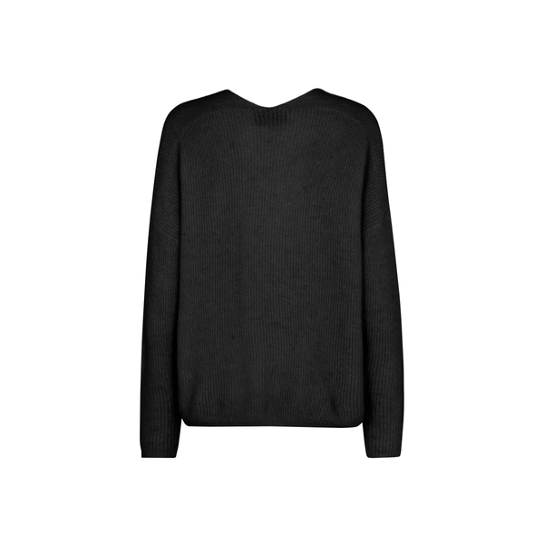 Thora V-Neck Knit Cardigan - Black