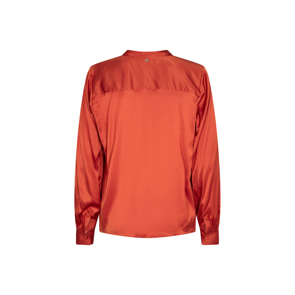 Enfa Satin Blouse - Orange