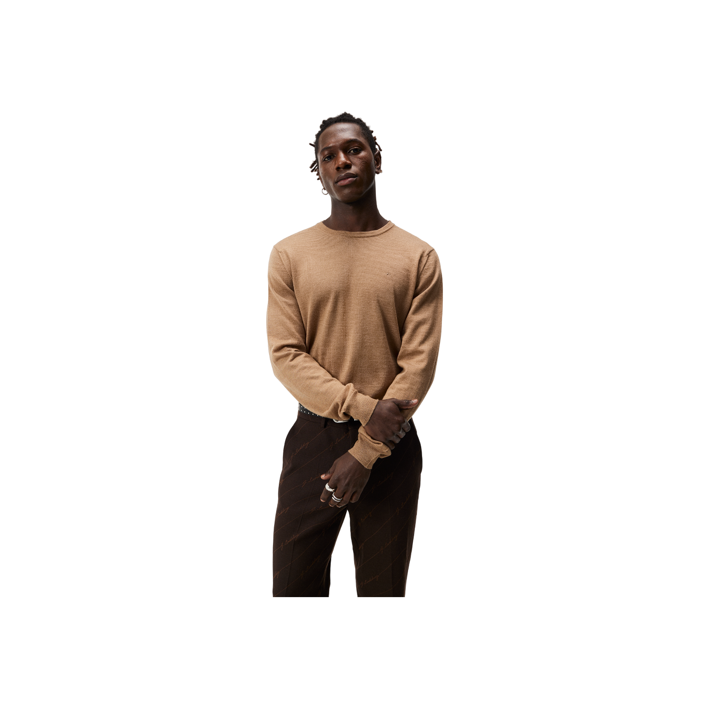 Lyle Merino Crew Neck Sweater - Beige