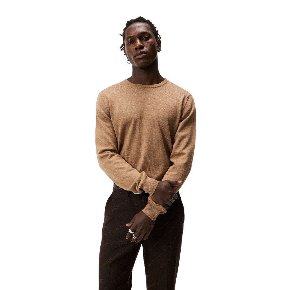 Lyle Merino Crew Neck Sweater - Beige