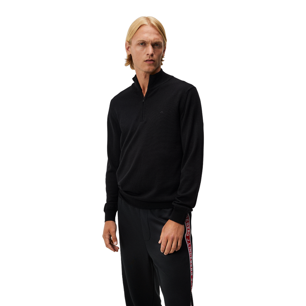 Kiyan Quarter Zip Sweater - Black