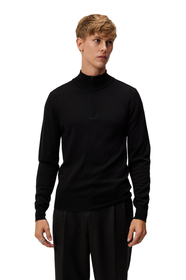 Kiyan Quarter Zip Sweater - Black