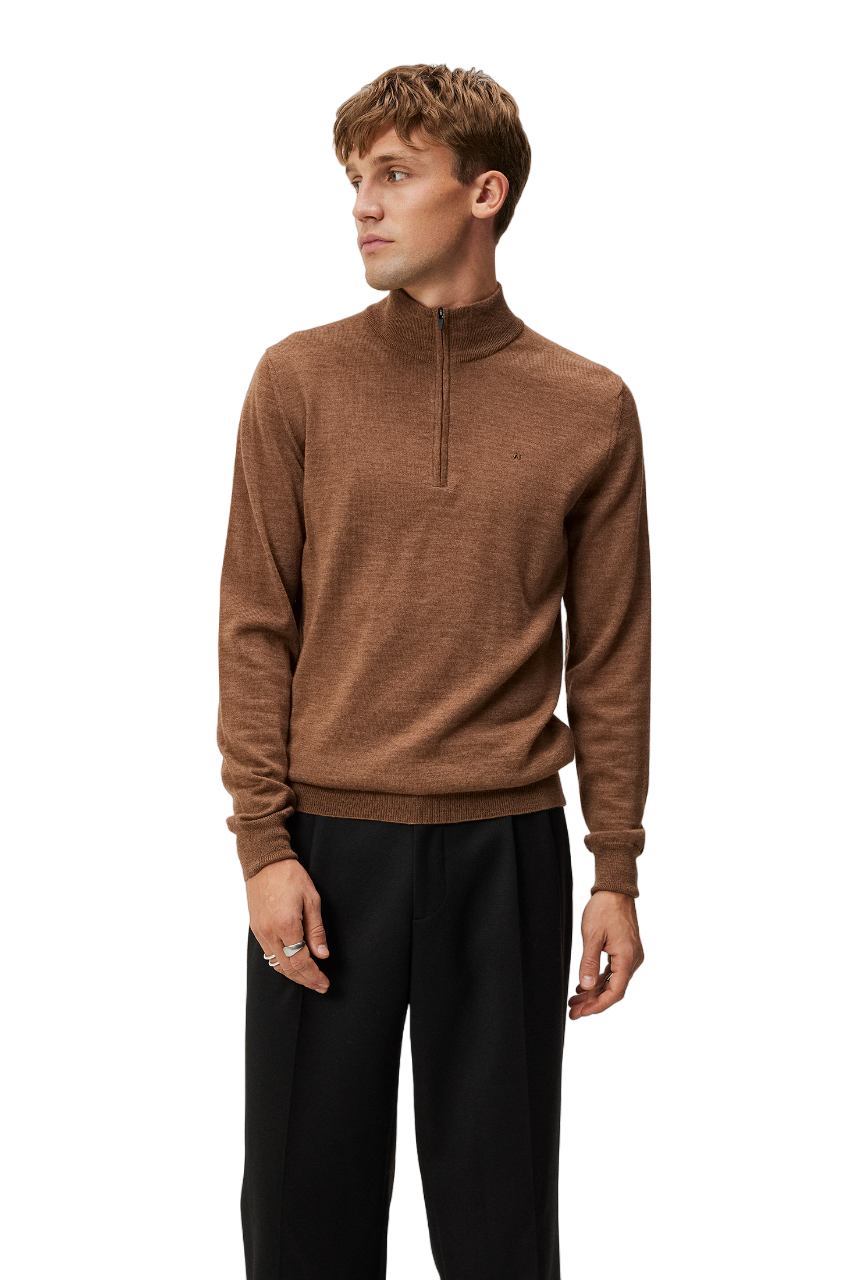 Kiyan Quarter Zip Sweater - Brown