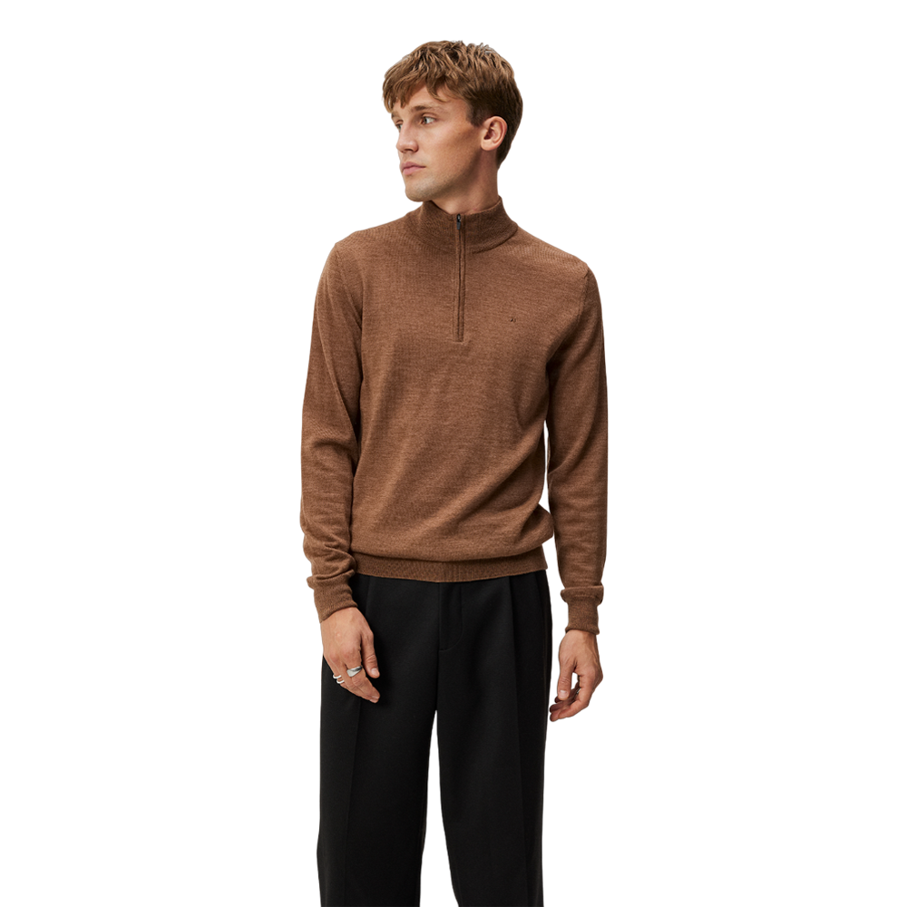 Kiyan Quarter Zip Sweater - Brown