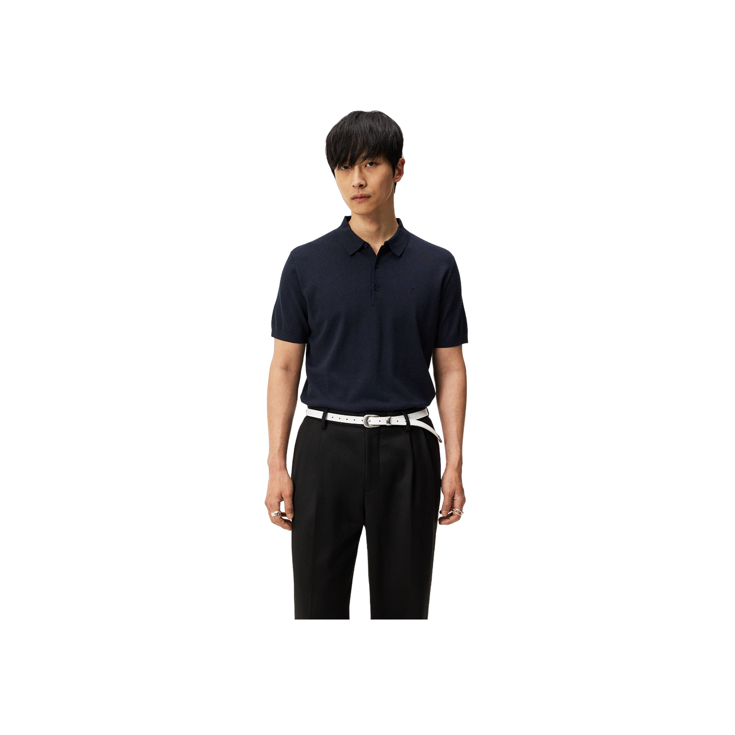 Ridge Rayon Silk Polo - Navy