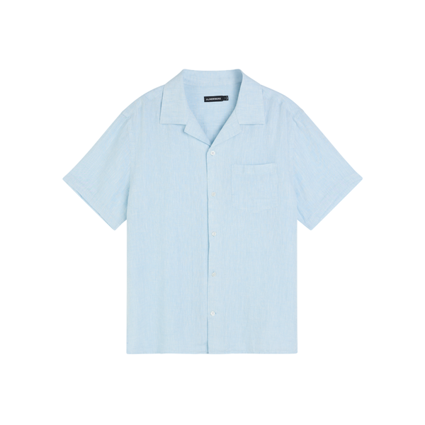 Linen Melange SS Reg Shirt - Blue