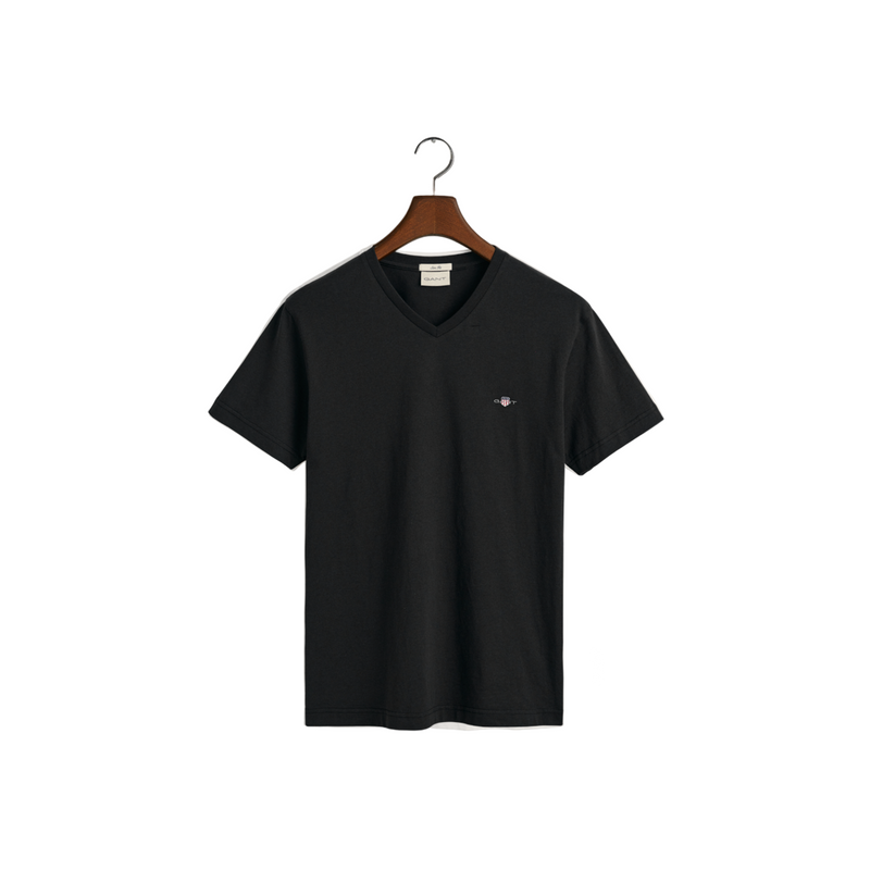Slim Shield V-Neck T-Shirt - Black