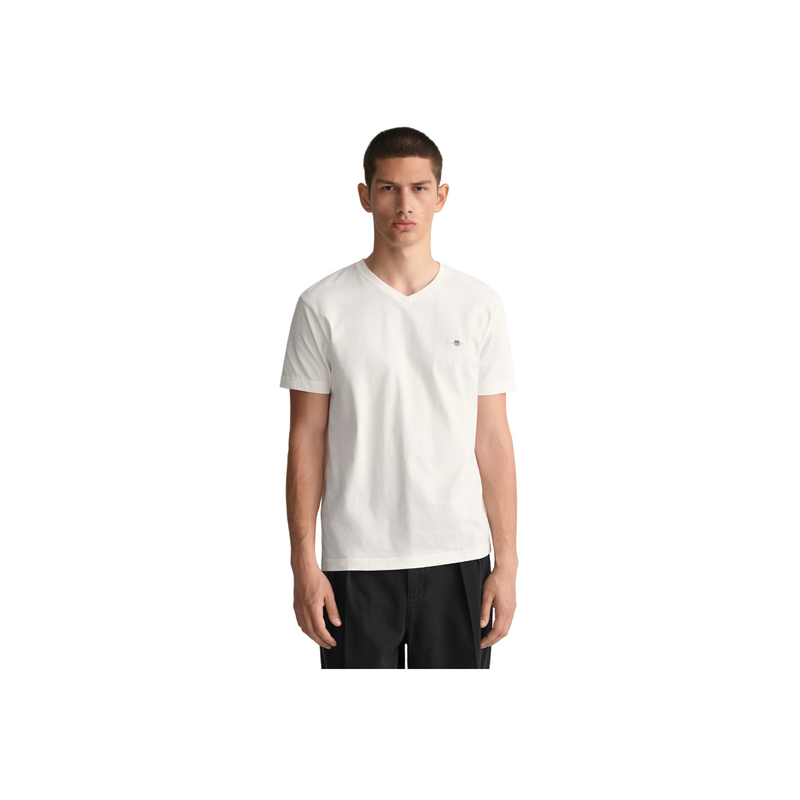 Slim Shield V-Neck T-Shirt - White