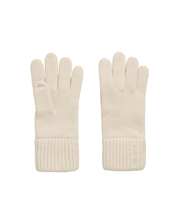Wool Knit Gloves - White