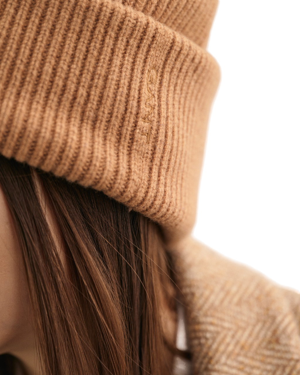 Wool Ribbed Beanie - Orange