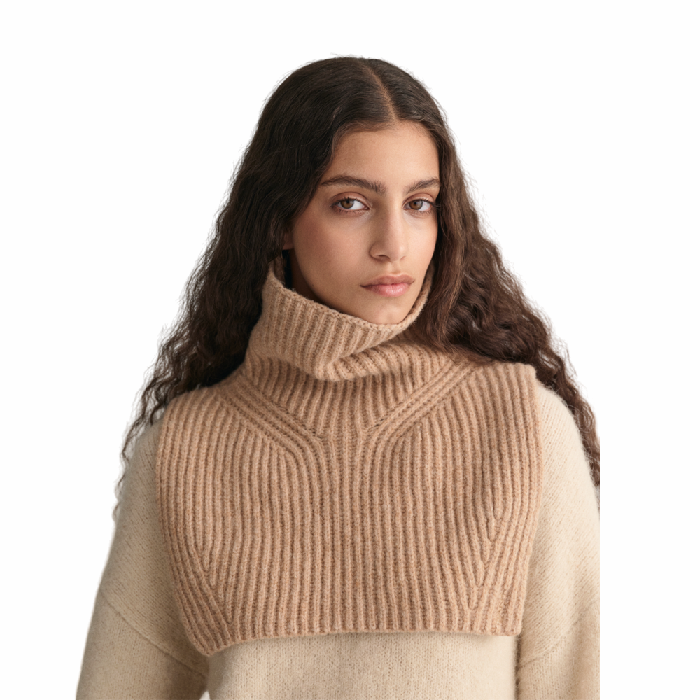 Ribbed Knit Bib - Beige