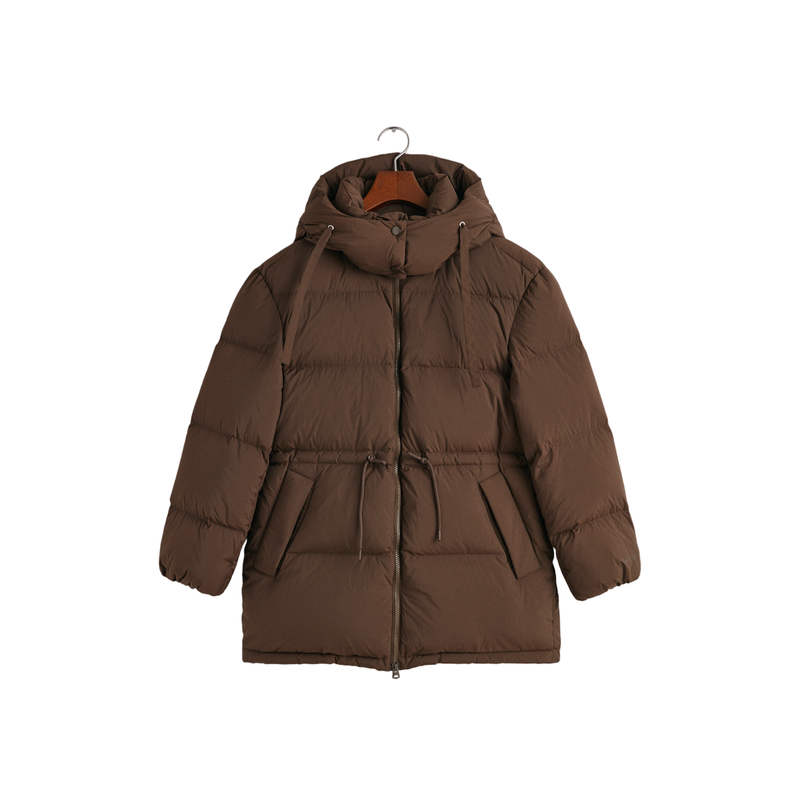 Mid Length Down Jacket - Brown