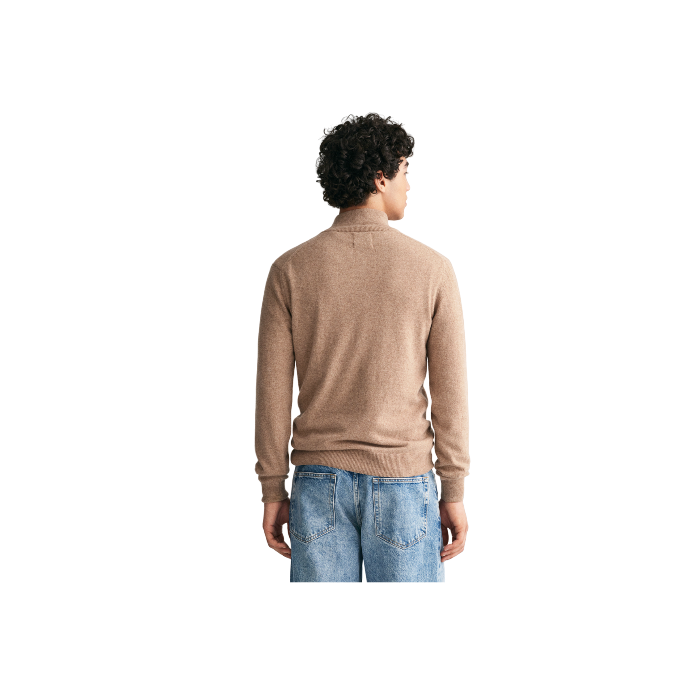 Superfine Lambswool Half Zip - Beige