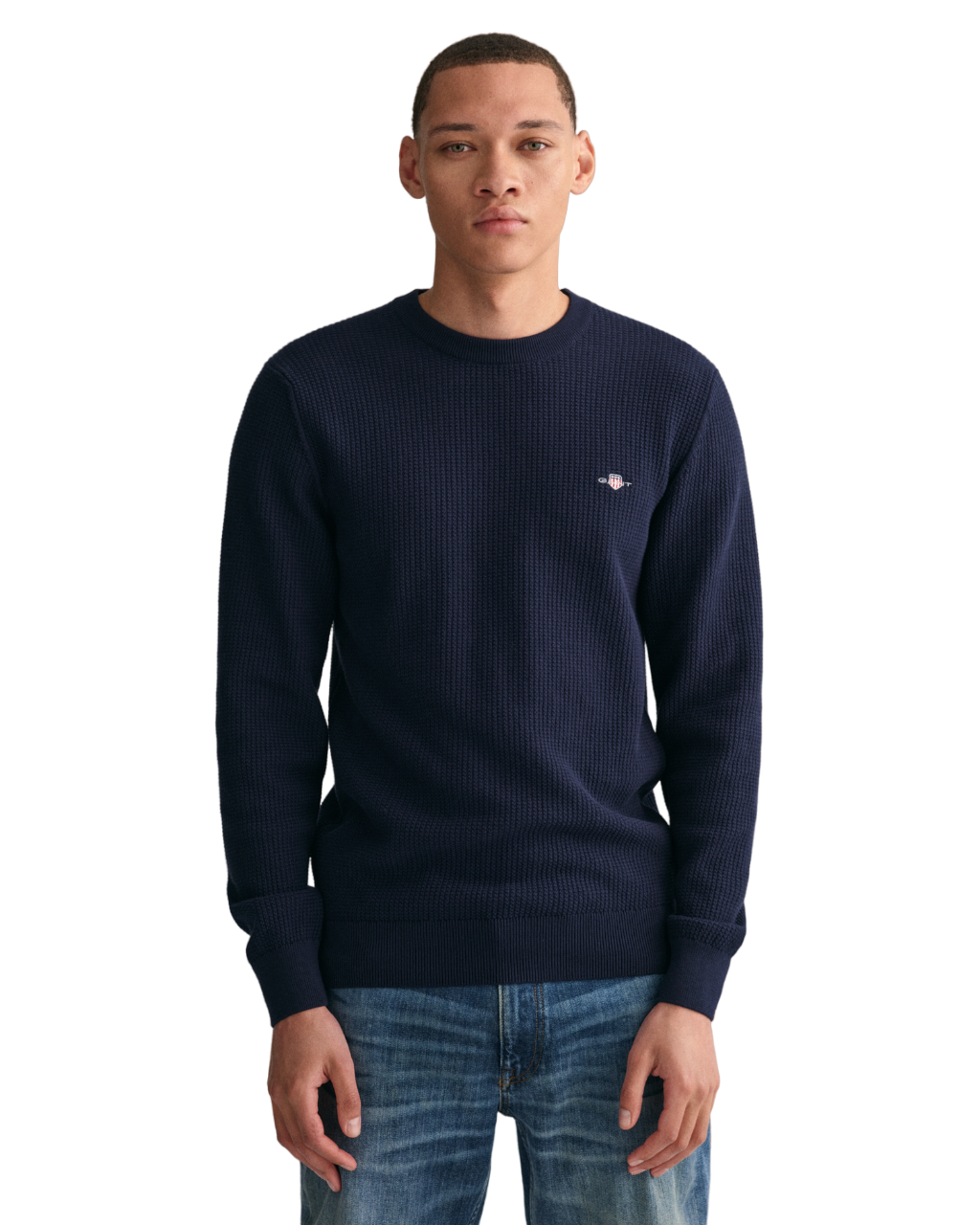 Micro Cotton Texture C-Neck - Blue