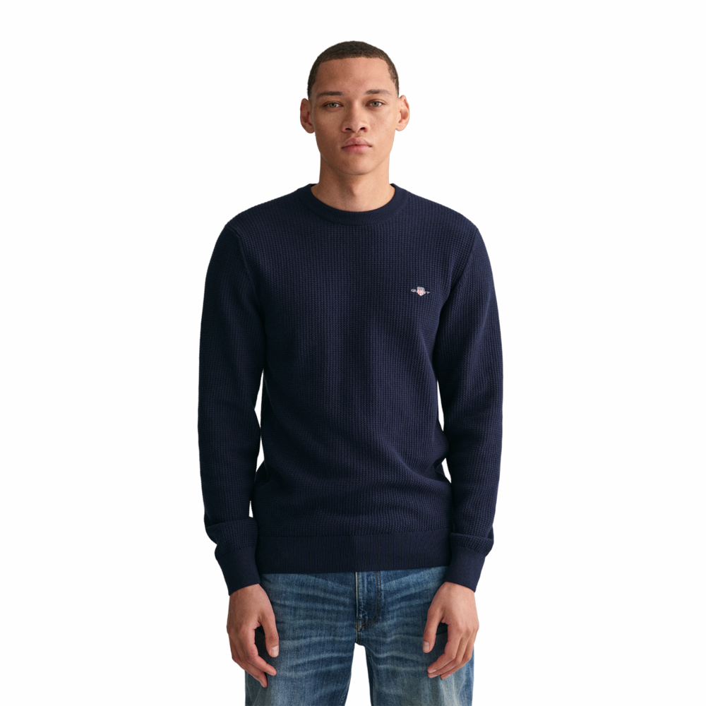 Micro Cotton Texture C-Neck - Blue