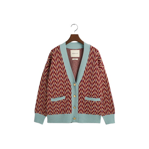 Multicolor Herringbone Cardigan - Multi