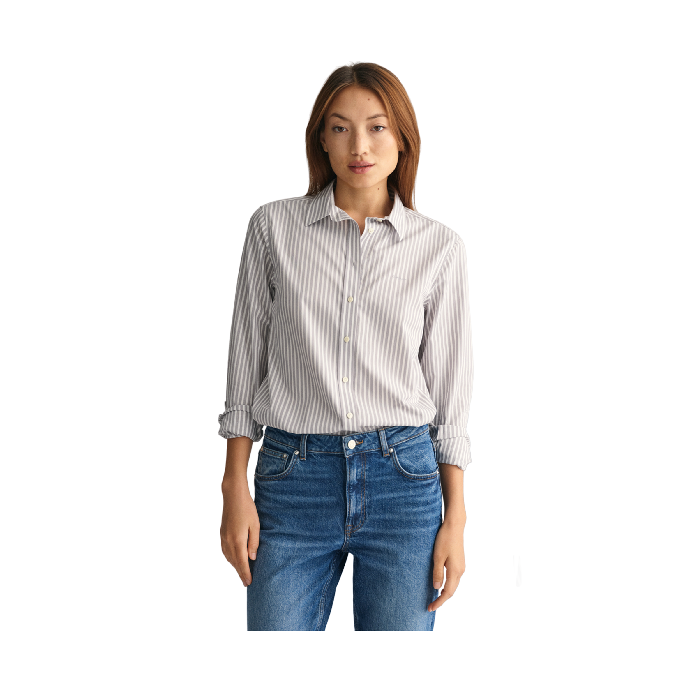 Poplin Striped Shirt - Grey