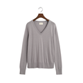 Fine Knit V-Neck - Grey