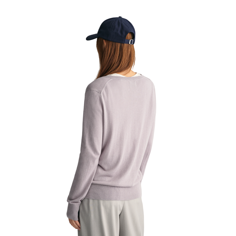 Fine Knit V-Neck - Grey