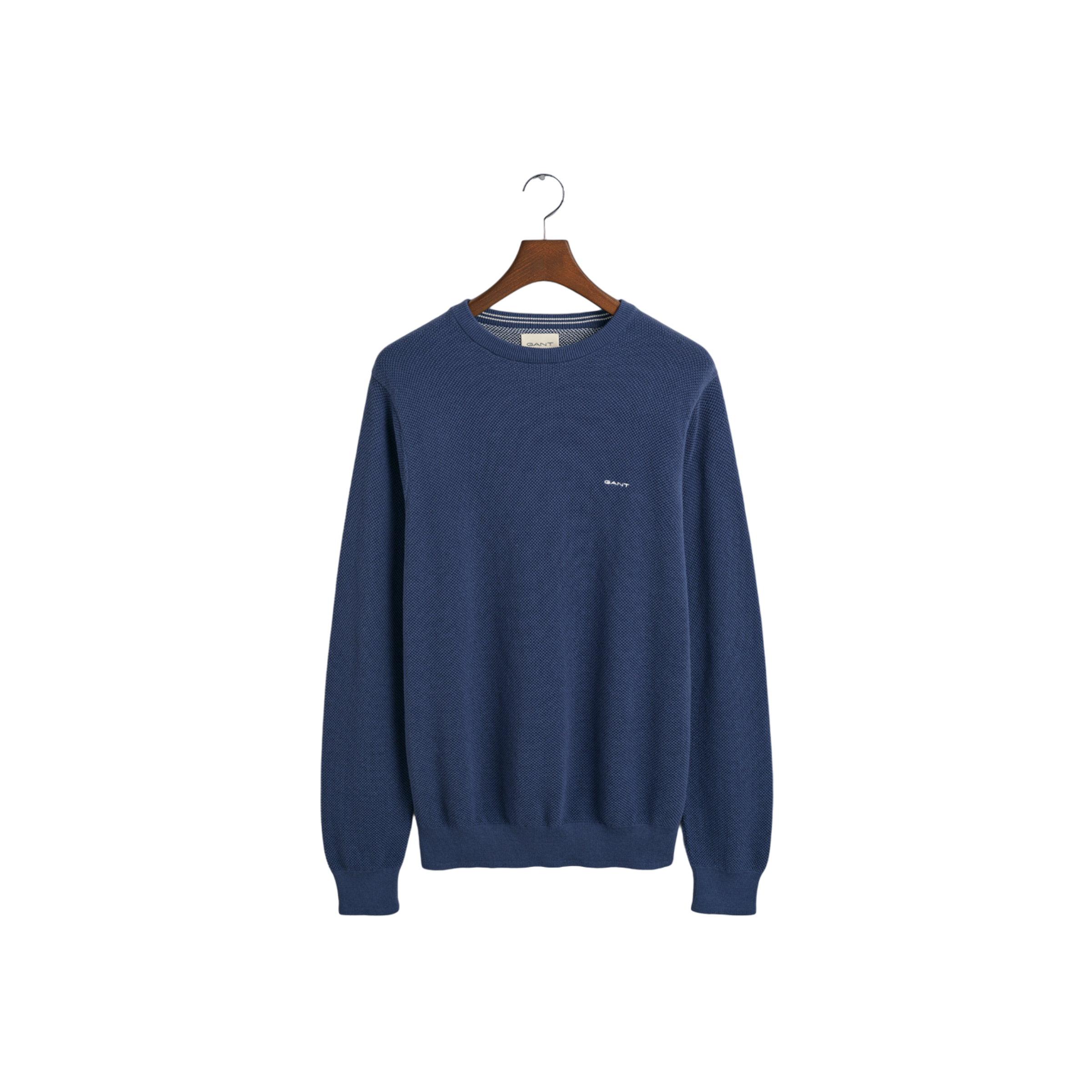 Cotton Pique C-Neck - Blue