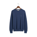 Cotton Pique C-Neck - Blue