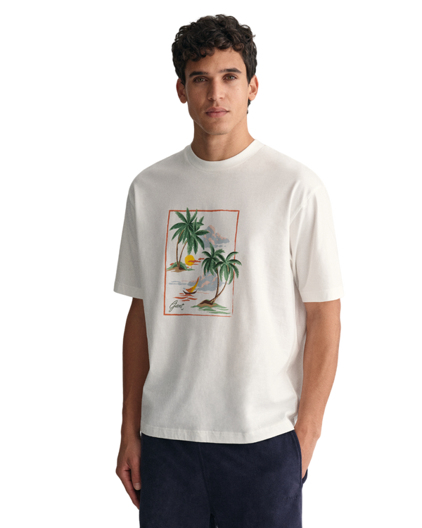 Hawaii Printed Graphic T-Shirt - White