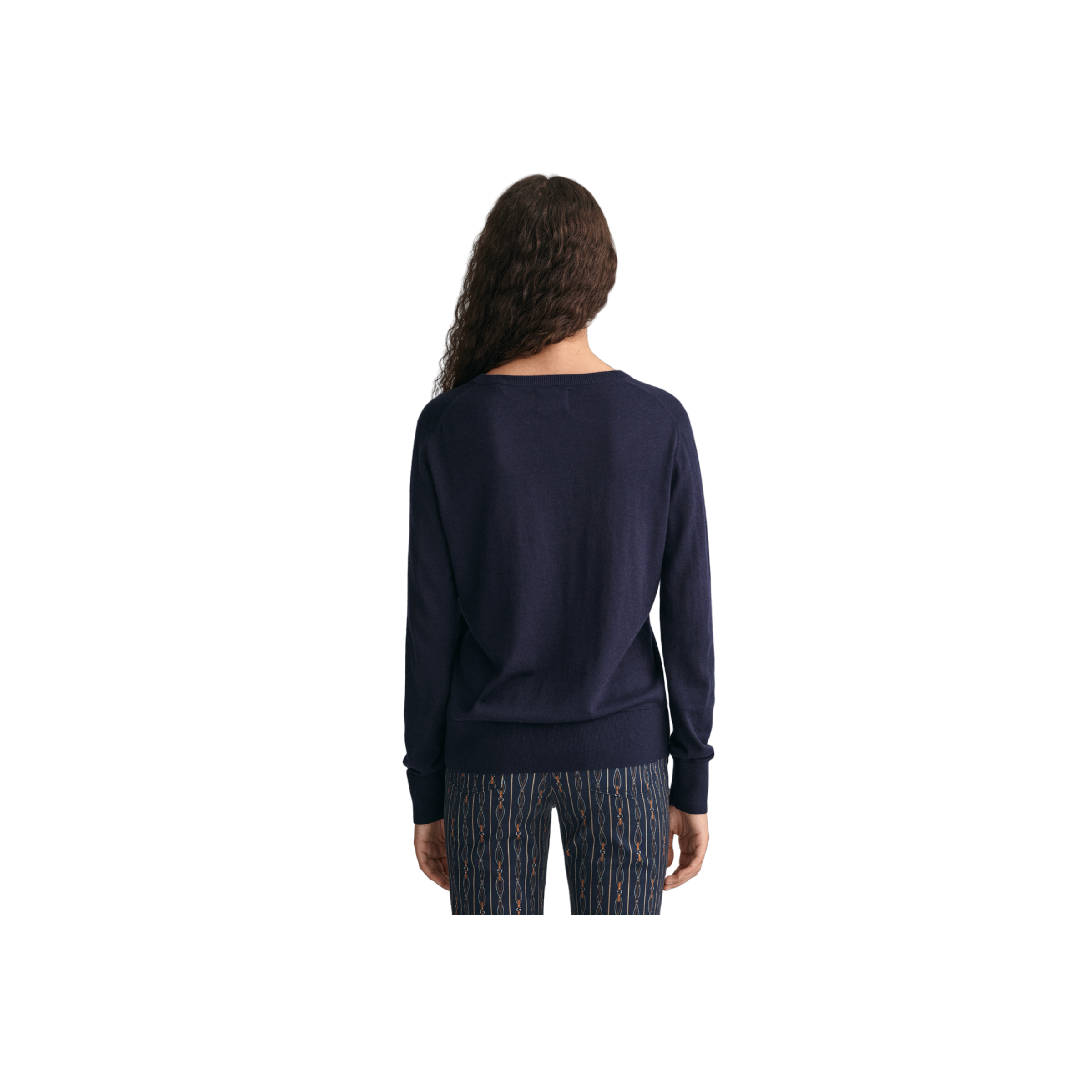 Fine Knit V-Neck - Blue