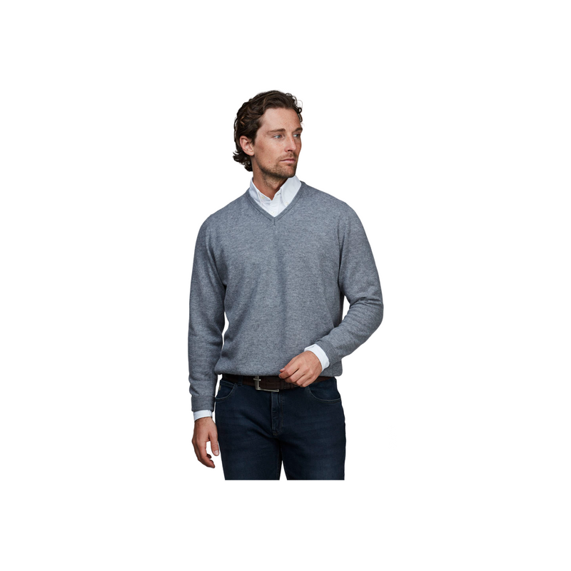 Geelong V-Neck Sweater - Grey