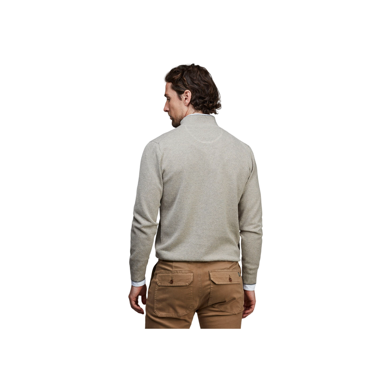 Half Zip Diamond Knit - Beige