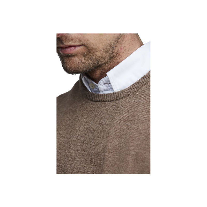 Crewneck Sweater Alcantara E-Patch - Beige