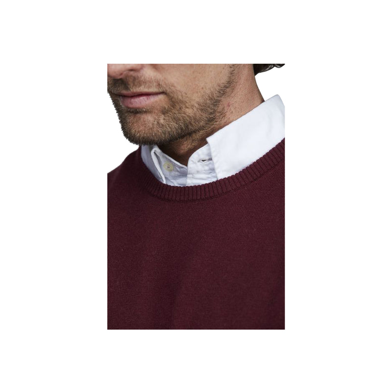 Crewneck Sweater Alcantara E-Patch - Burgundy