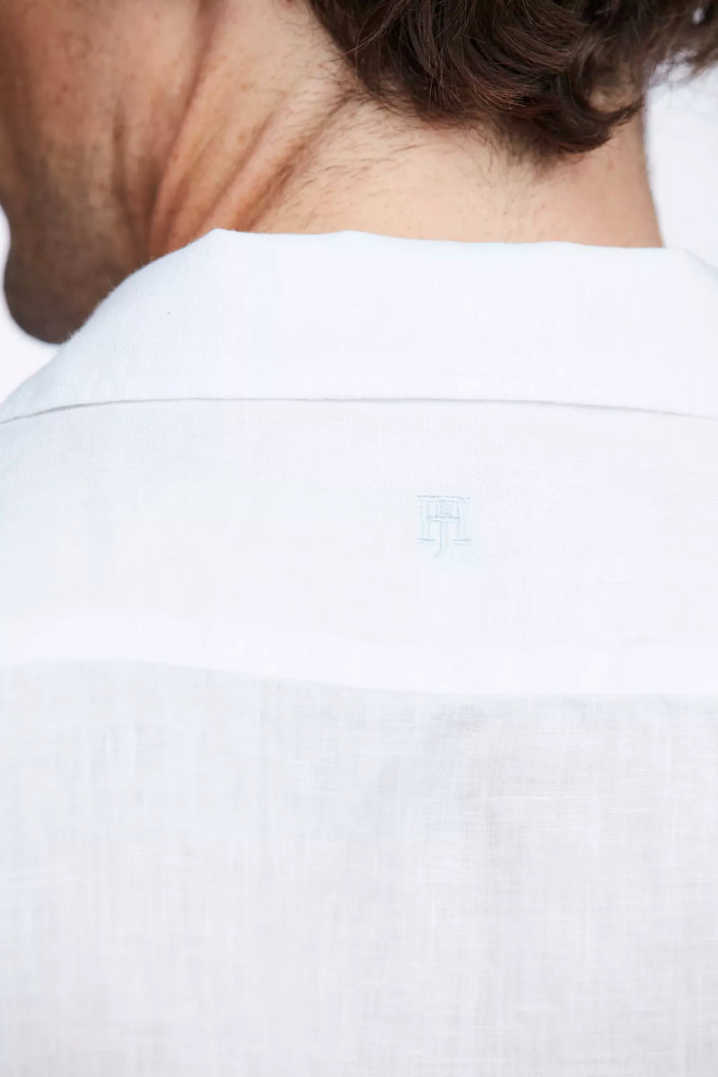 Linen Short Sleeve Resort Shirt - White