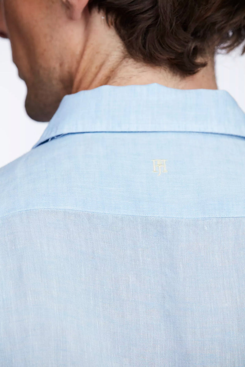 Linen Short Sleeve Resort Shirt - Blue