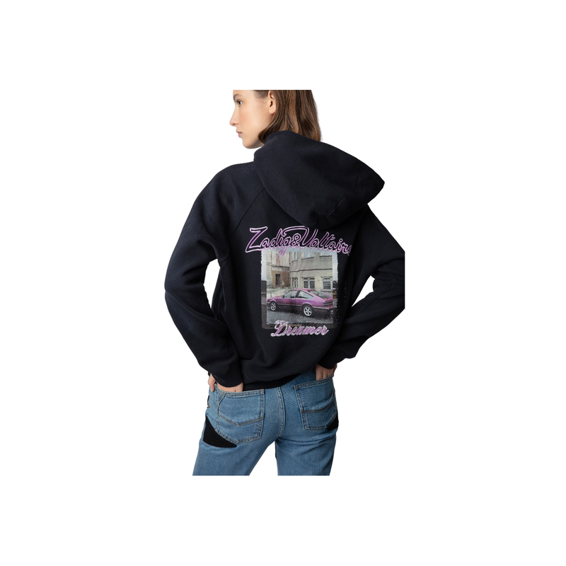 Georgy Photoprint Compo Pink C Hoodie - Black