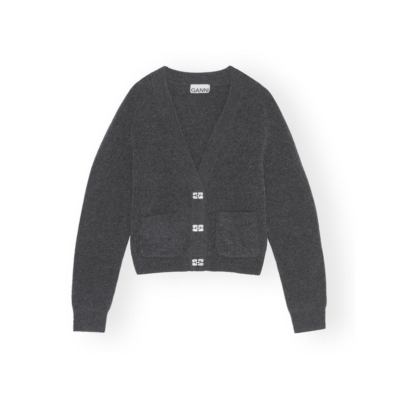 Soft Wool Cardigan Solid - Grey