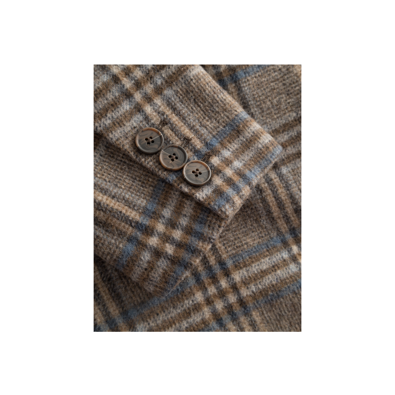 McKay Check Wool Coat - Beige
