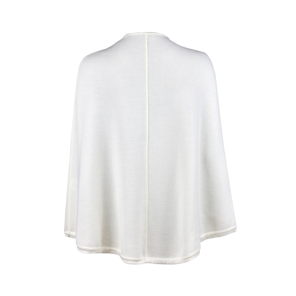 Mary Knit Poncho - White