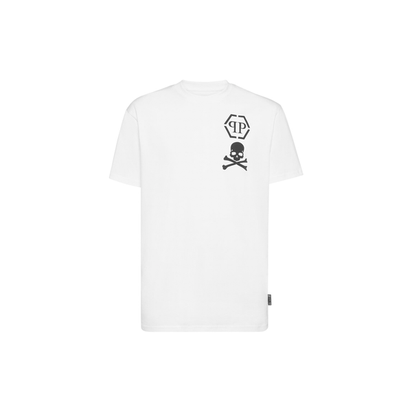 T-shirt Round Neck SS Skull&Bones - White