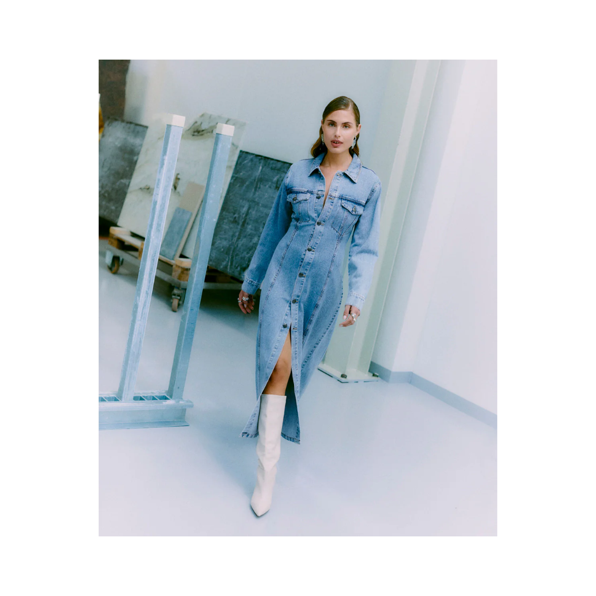CMJEYCCE-DRESS - Denim Blue w. Washed Blue