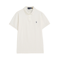 Custom Slim Fit Mesh Polo Shirt - Antique Cream/Antique Green