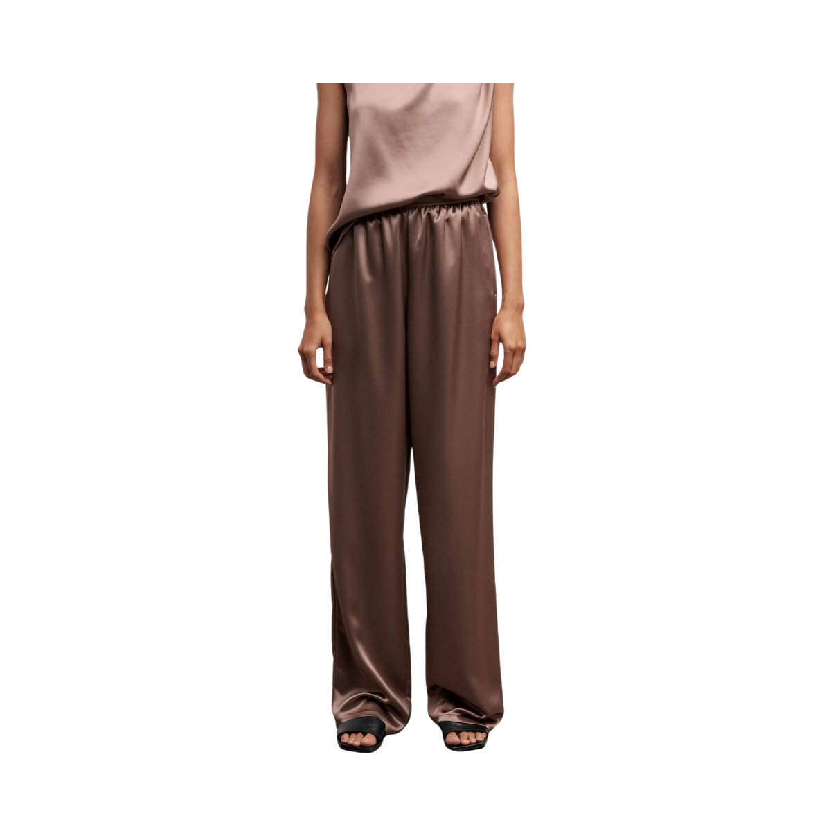 Ayla Satin Trousers - Sand