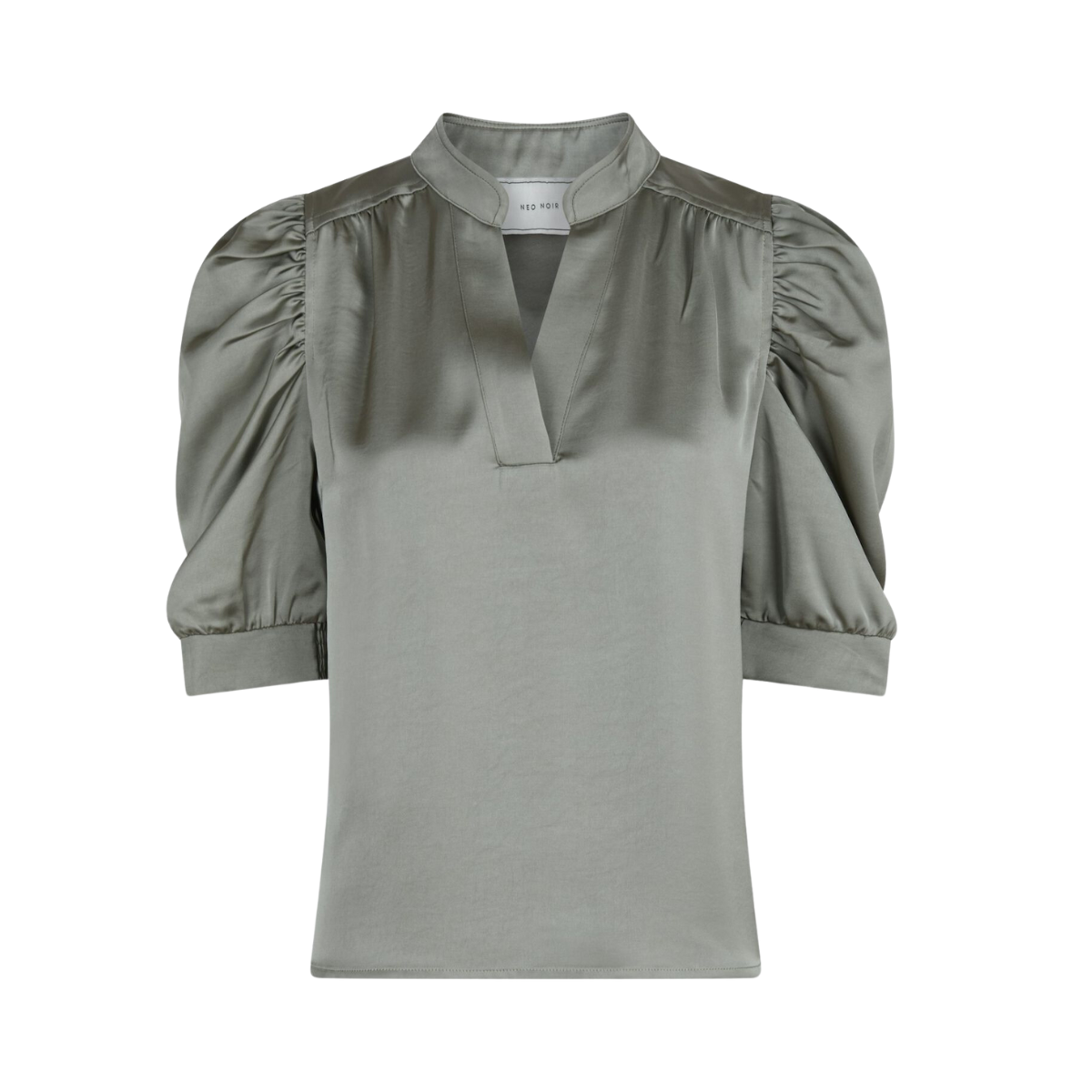 Roella Heavy Sateen Blouse - Smoky Green