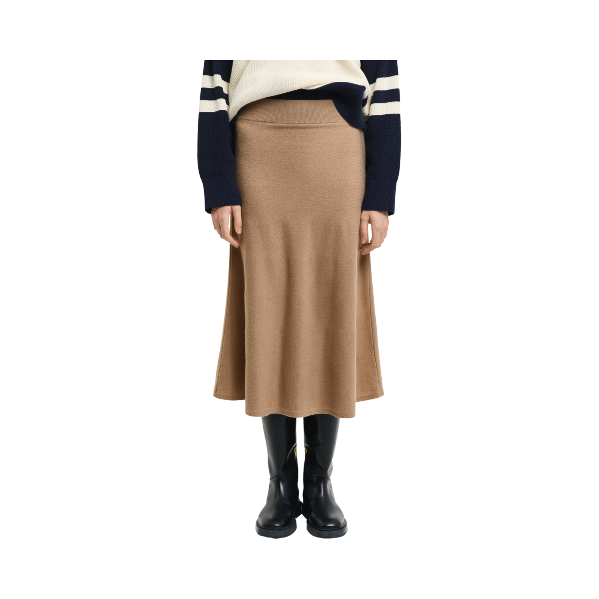 SUPERFINE LAMBSWOOL SKIRT - Beige