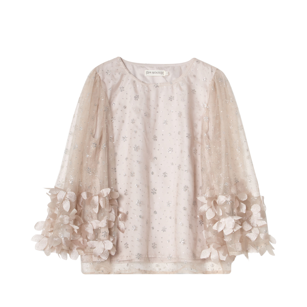 117 CARISMA TOP - PALE MUSHROOM/SILVER GLITTER