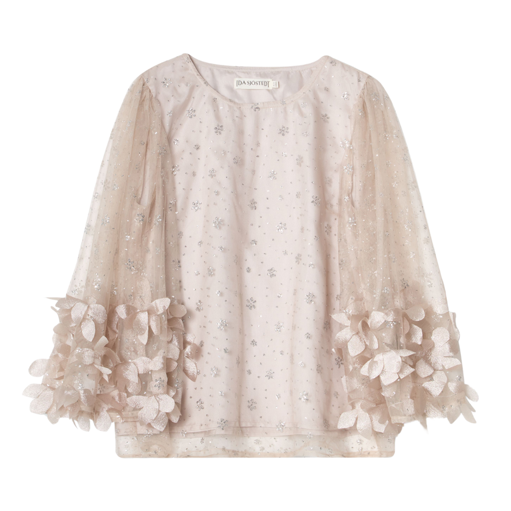 117 CARISMA TOP - PALE MUSHROOM/SILVER GLITTER