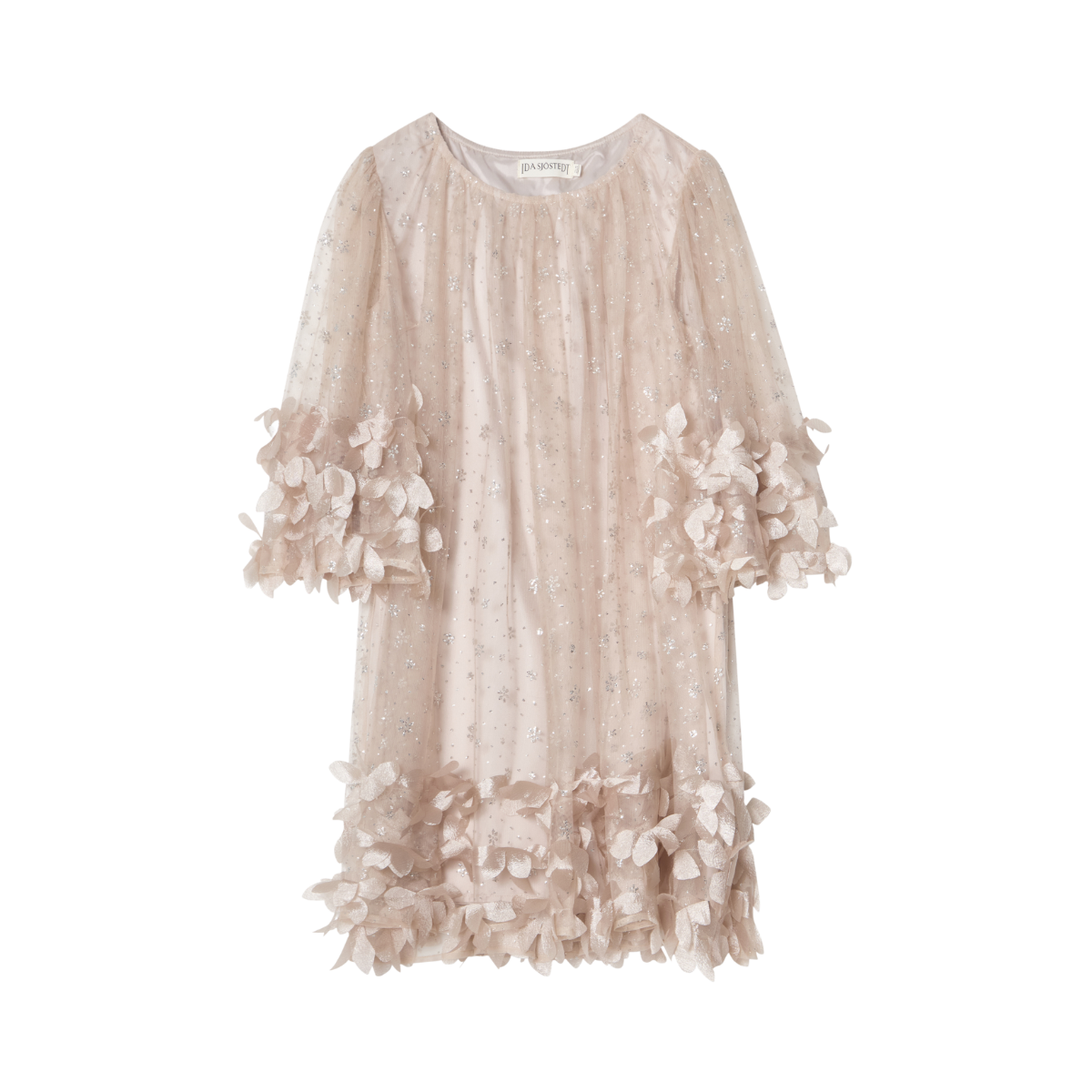 120 RIVER DRESS - PALE MUSHROOM/SILVER GLITTER