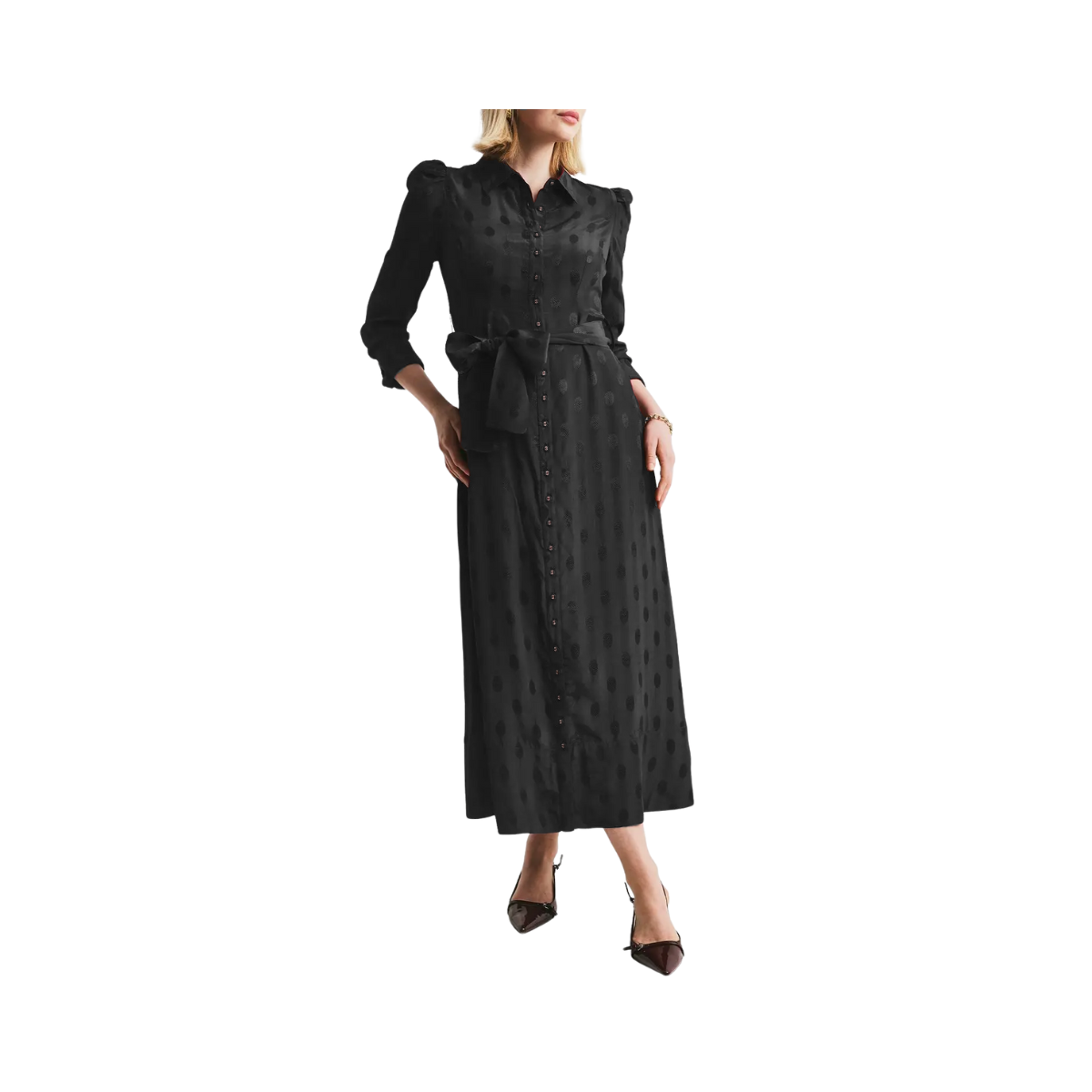 Viscose Shirt Dress - Black