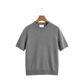 Superfine Lambswool SS C-Neck - Charcoal Melange